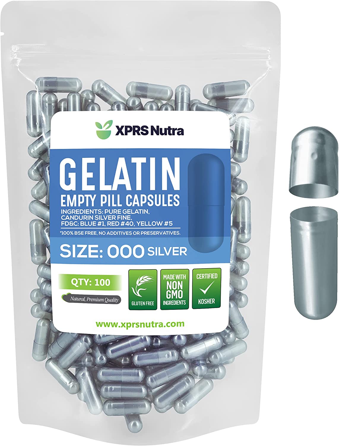 Size 000 Empty Gelatin Capsules