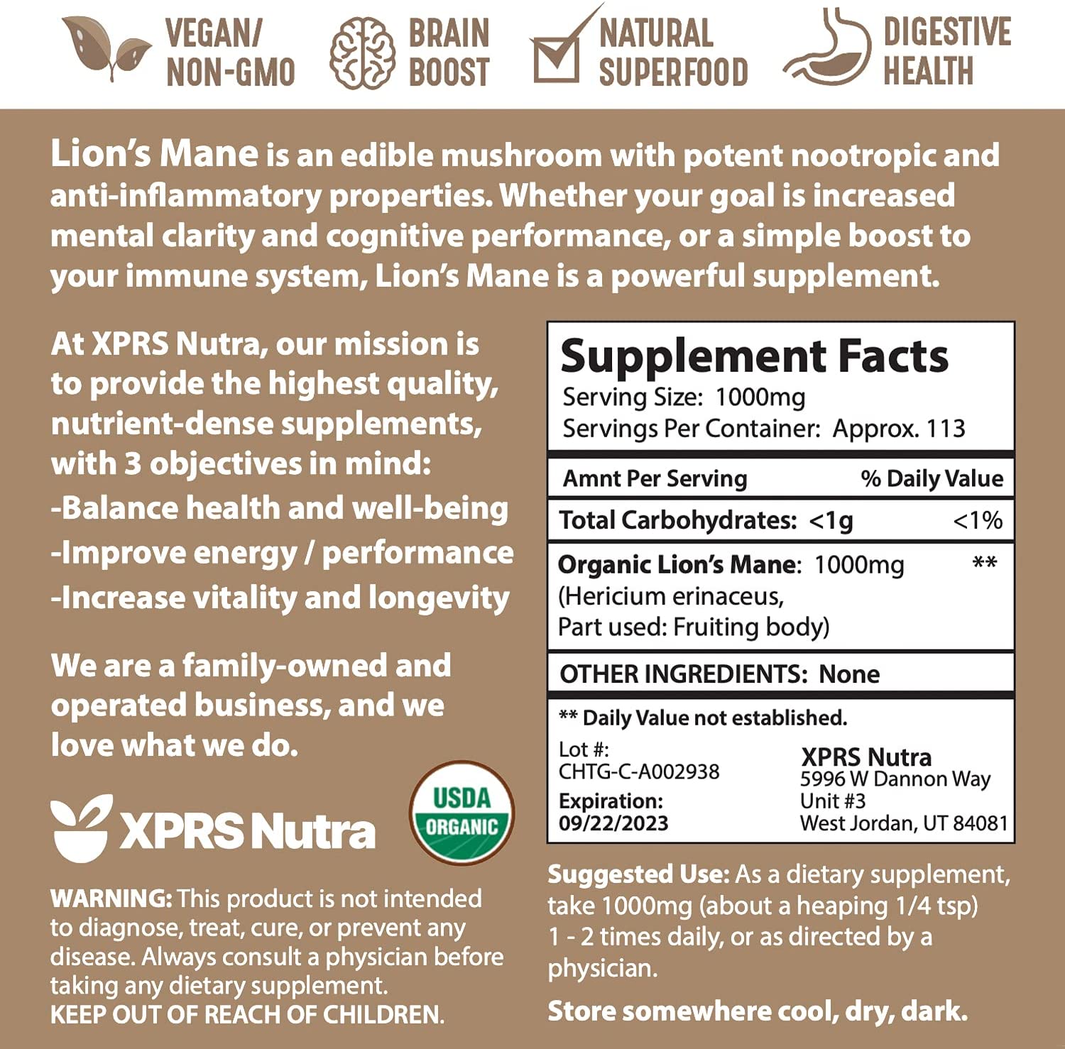 Organic Lion's Mane Powder