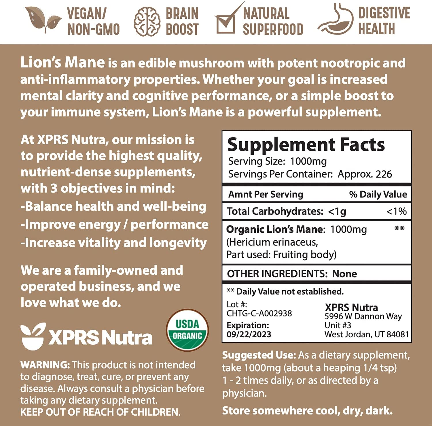 Organic Lion's Mane Powder