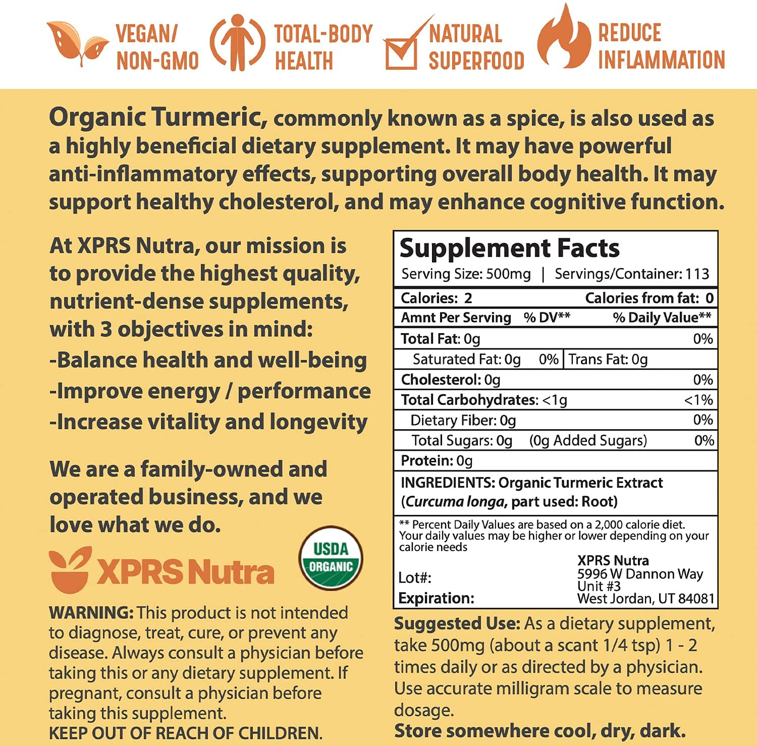 Organic Turmeric Curcumin Powder Extract 10:1