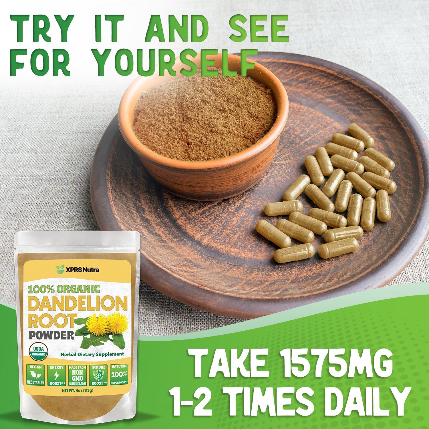 Organic Dandelion Root Powder