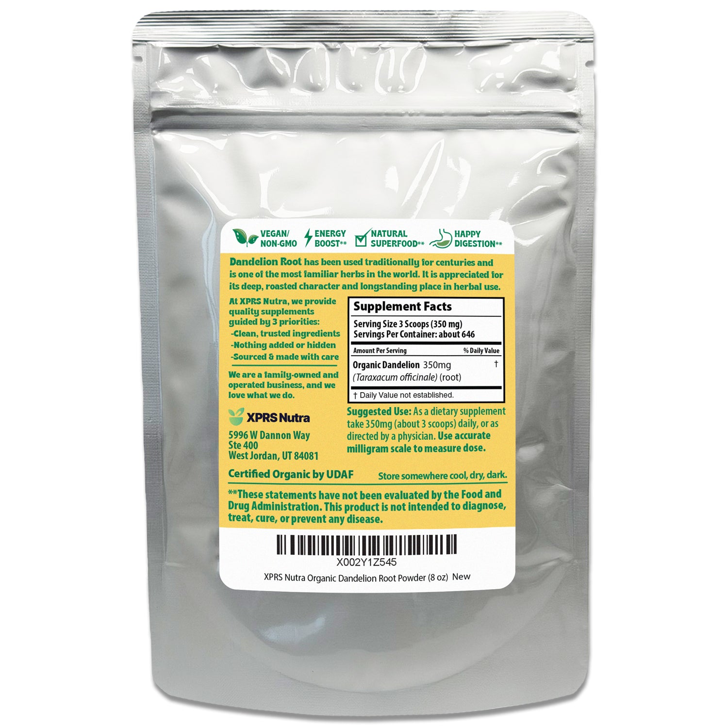 Organic Dandelion Root Powder