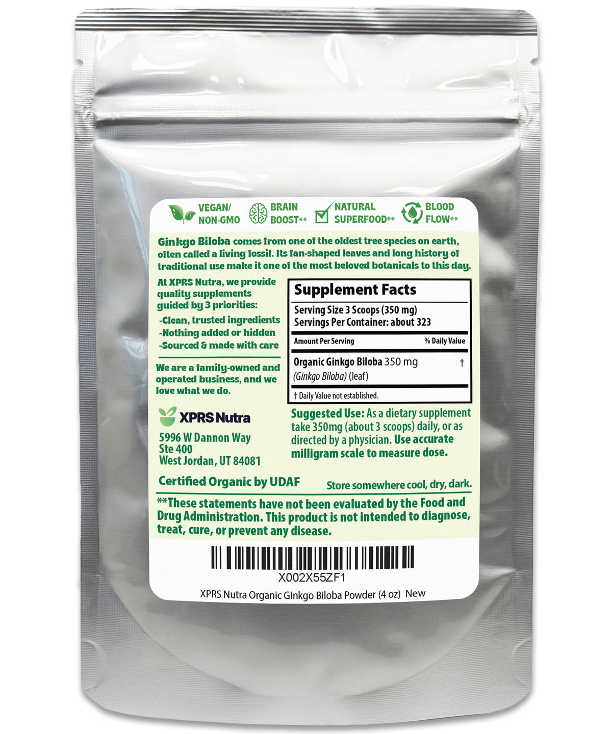 Organic Ginkgo Biloba Powder