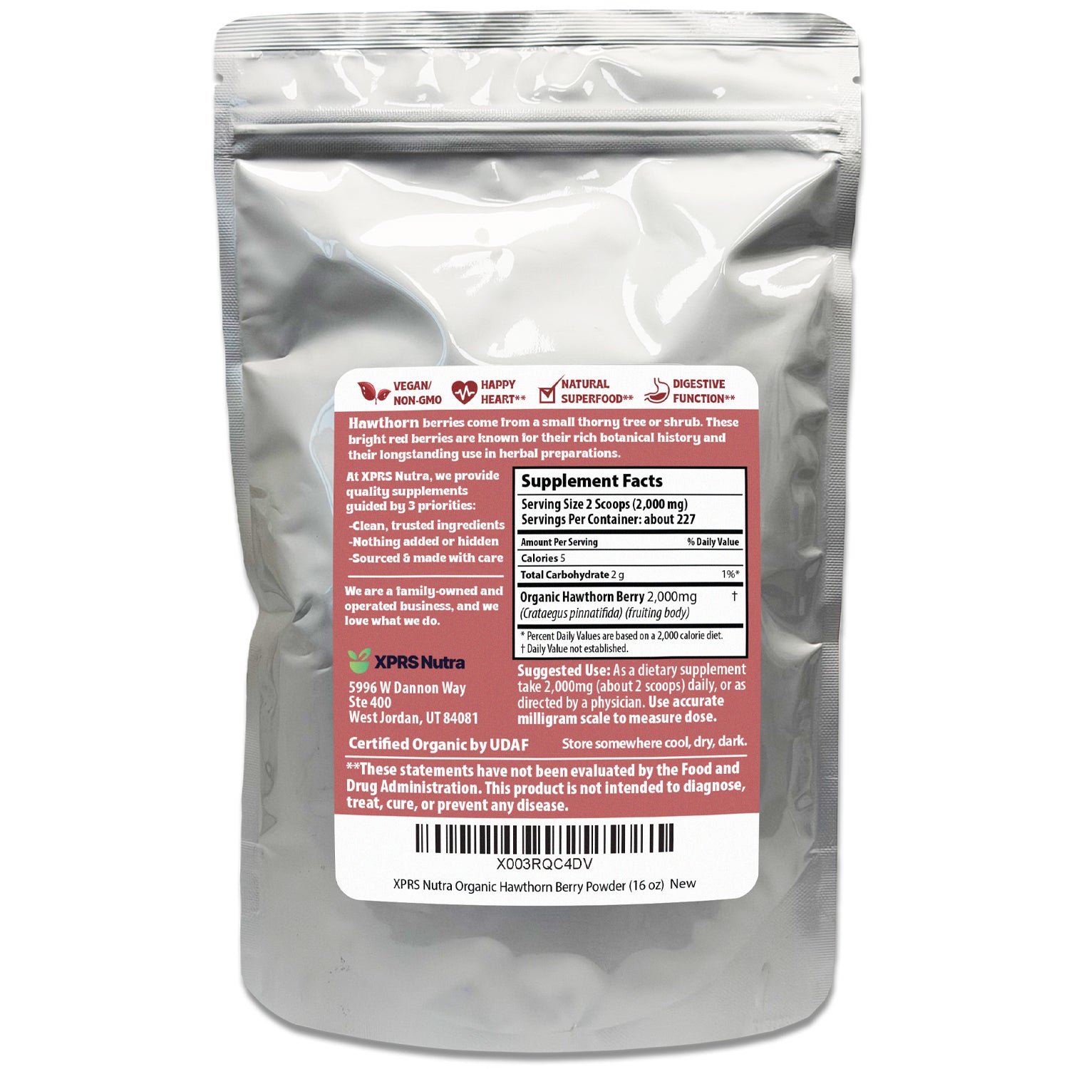 Organic Hawthorn Berry Powder