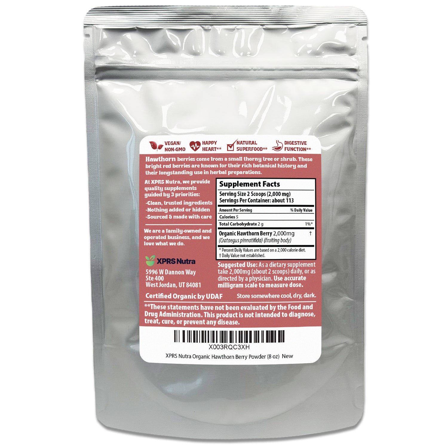Organic Hawthorn Berry Powder