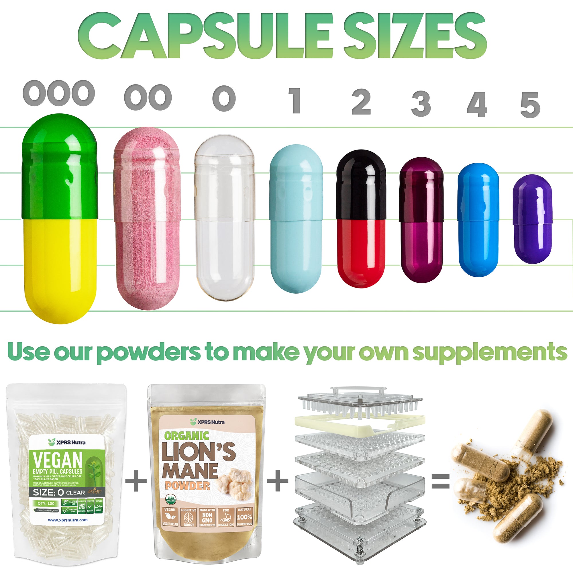 Size 0 Empty Vegan Capsules