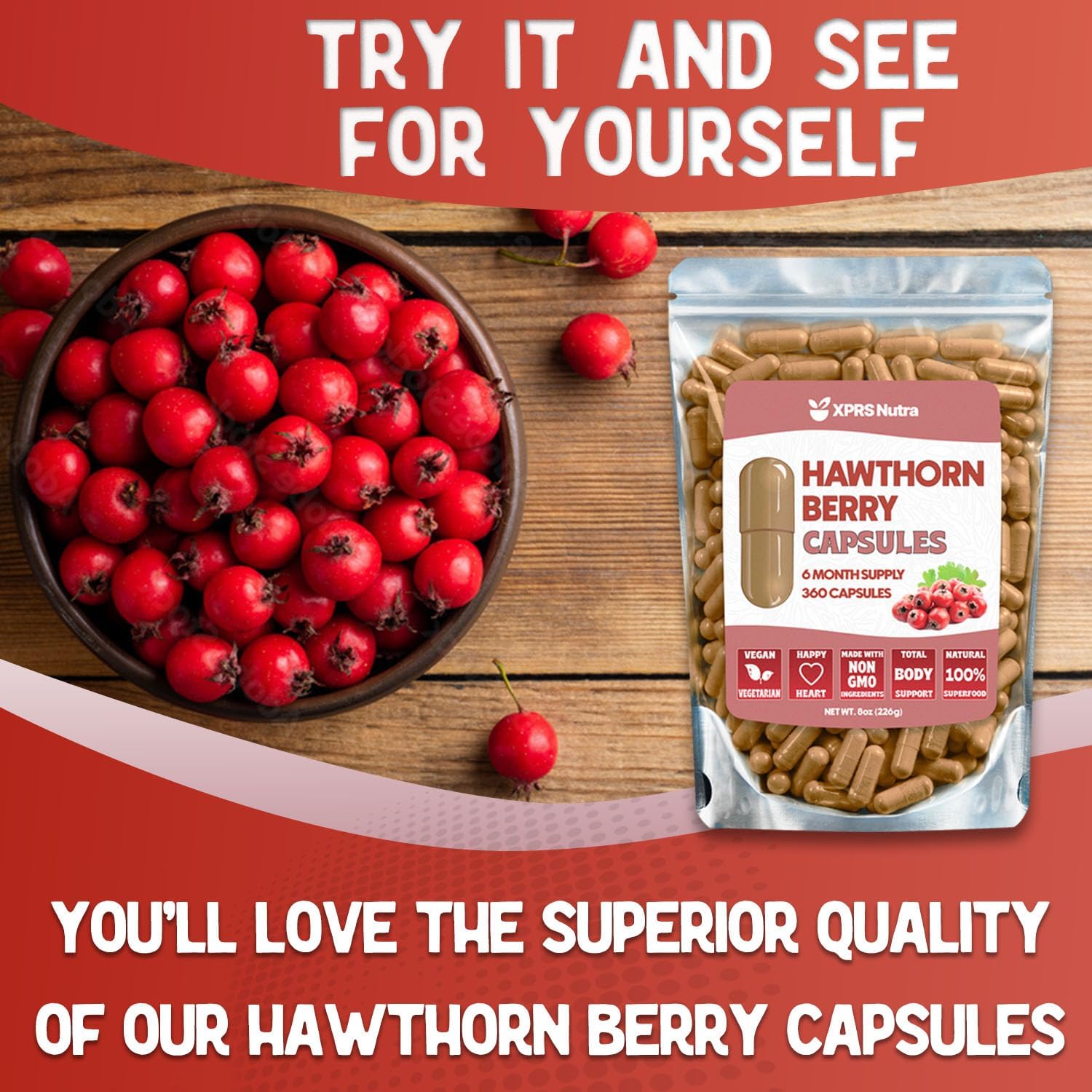 Hawthorn Berry Powder Capsules
