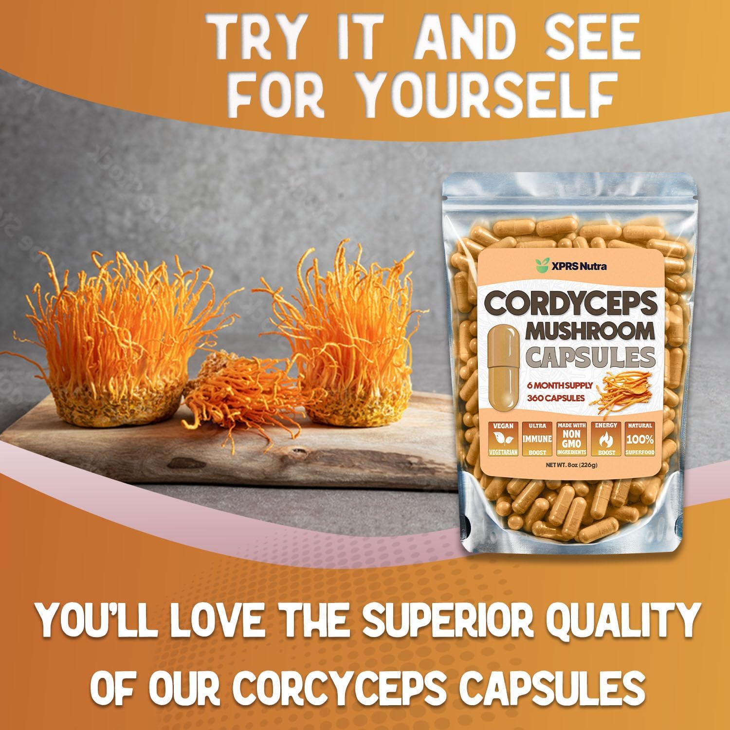Cordyceps Mushroom Powder Capsules