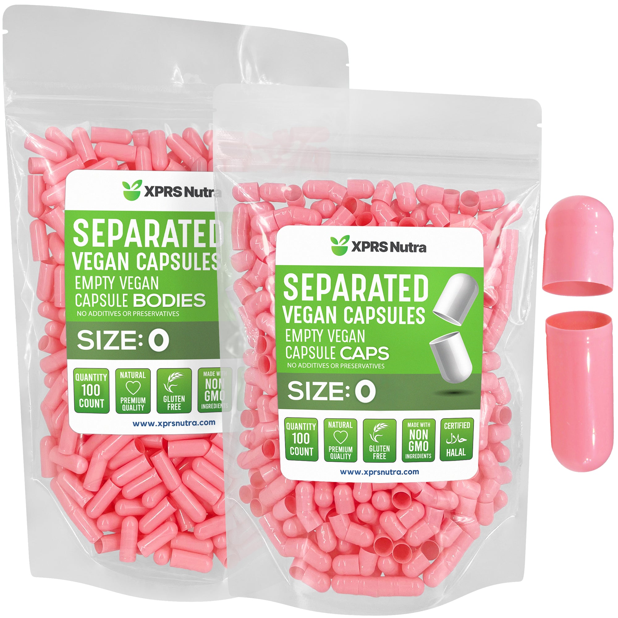 Size 0 SEPARATED Empty Vegan Capsules