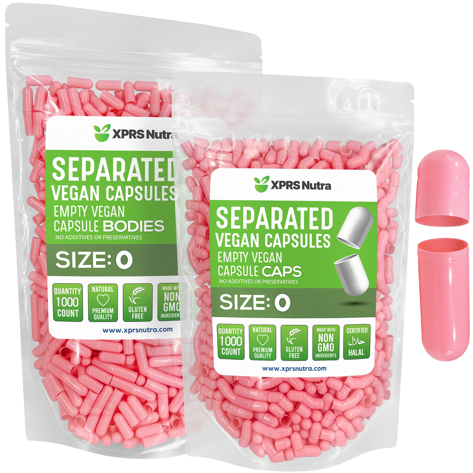 Size 0 SEPARATED Empty Vegan Capsules
