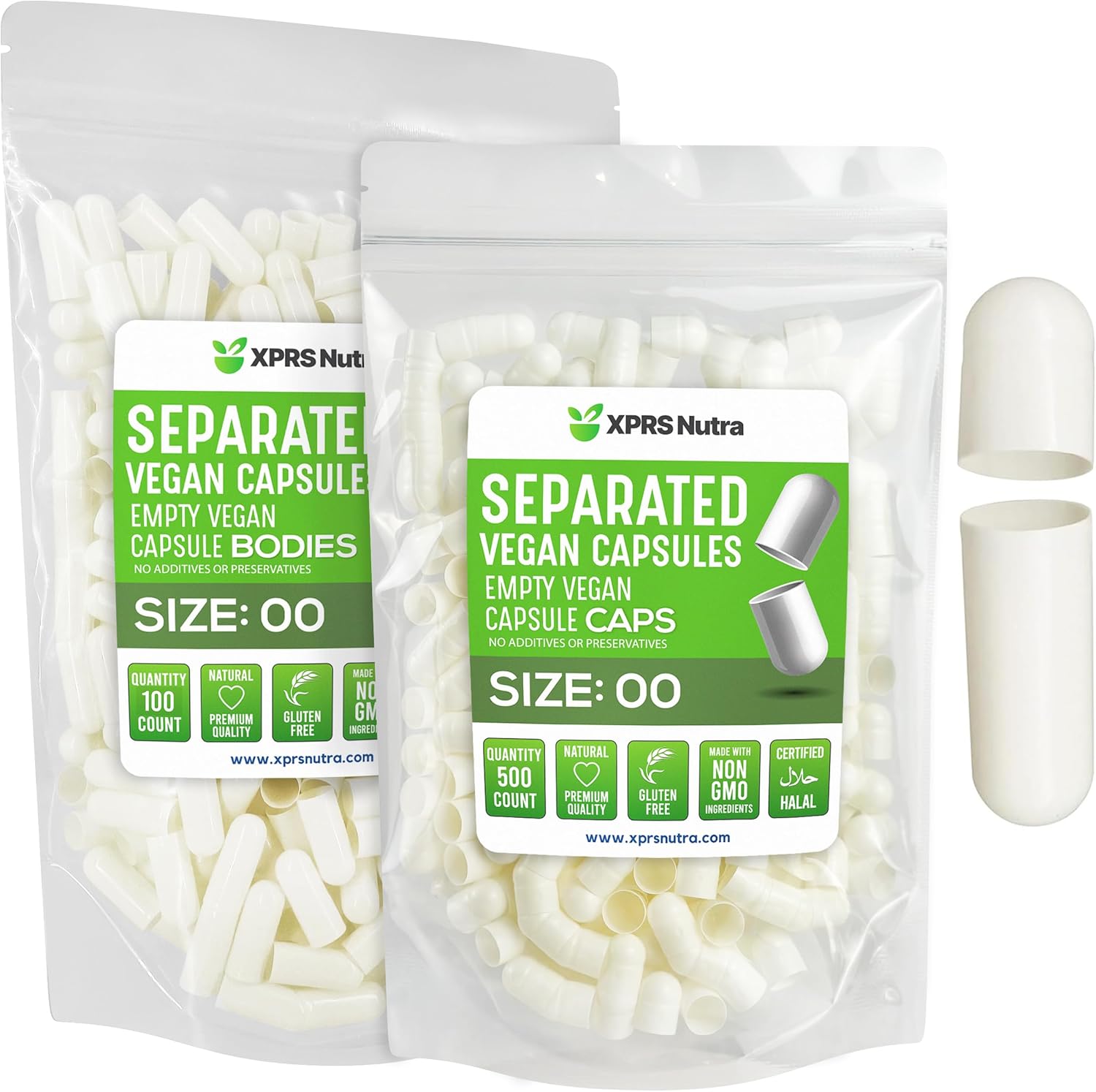 Size 00 SEPARATED Empty Vegan Capsules
