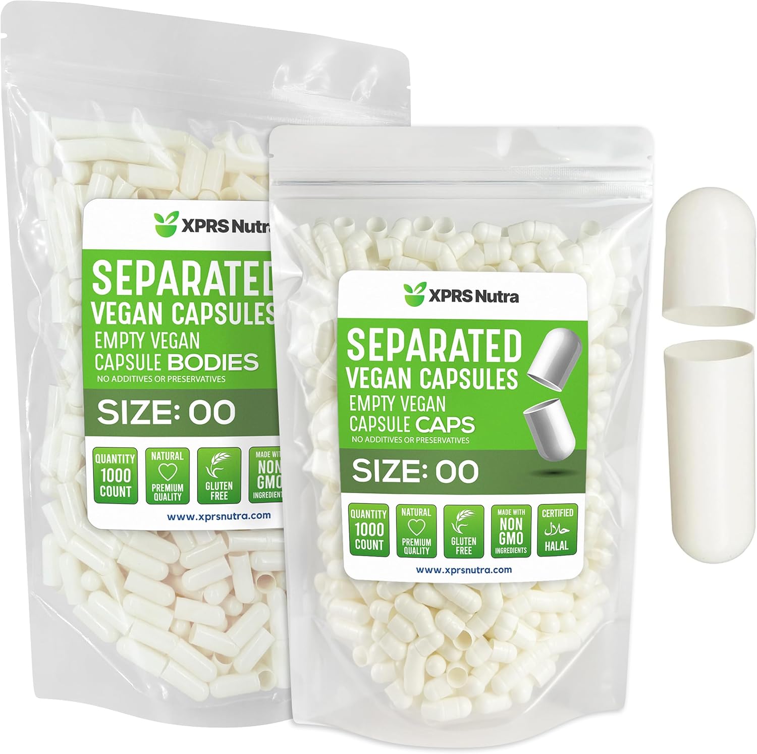 Size 00 SEPARATED Empty Vegan Capsules