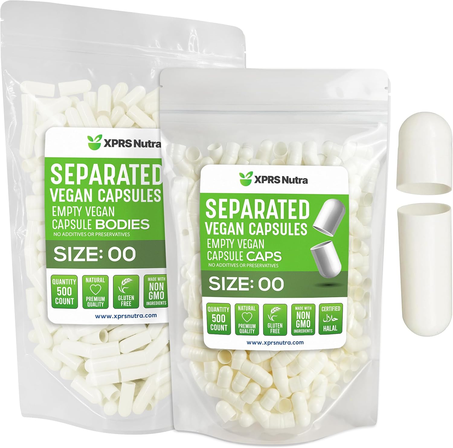 Size 00 SEPARATED Empty Vegan Capsules