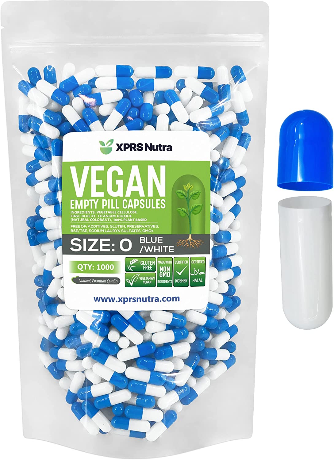 Size 0 Empty Vegan Capsules