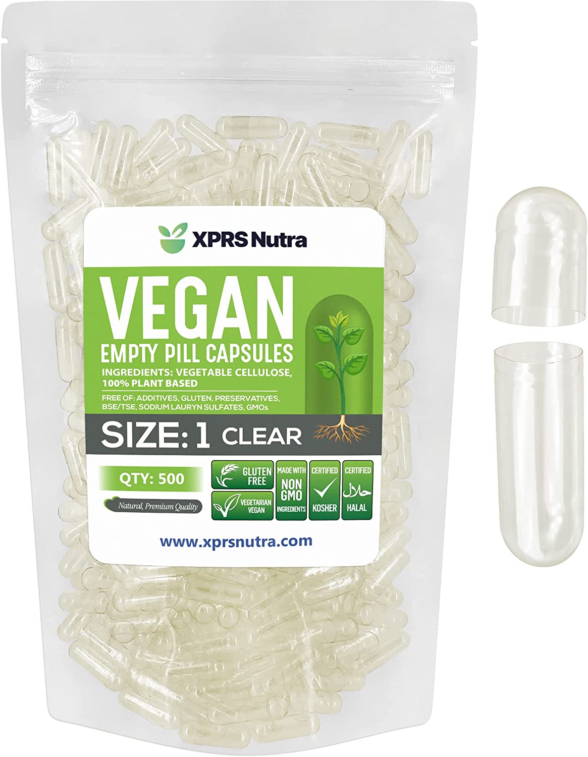 Size 1 Empty Vegan Capsules