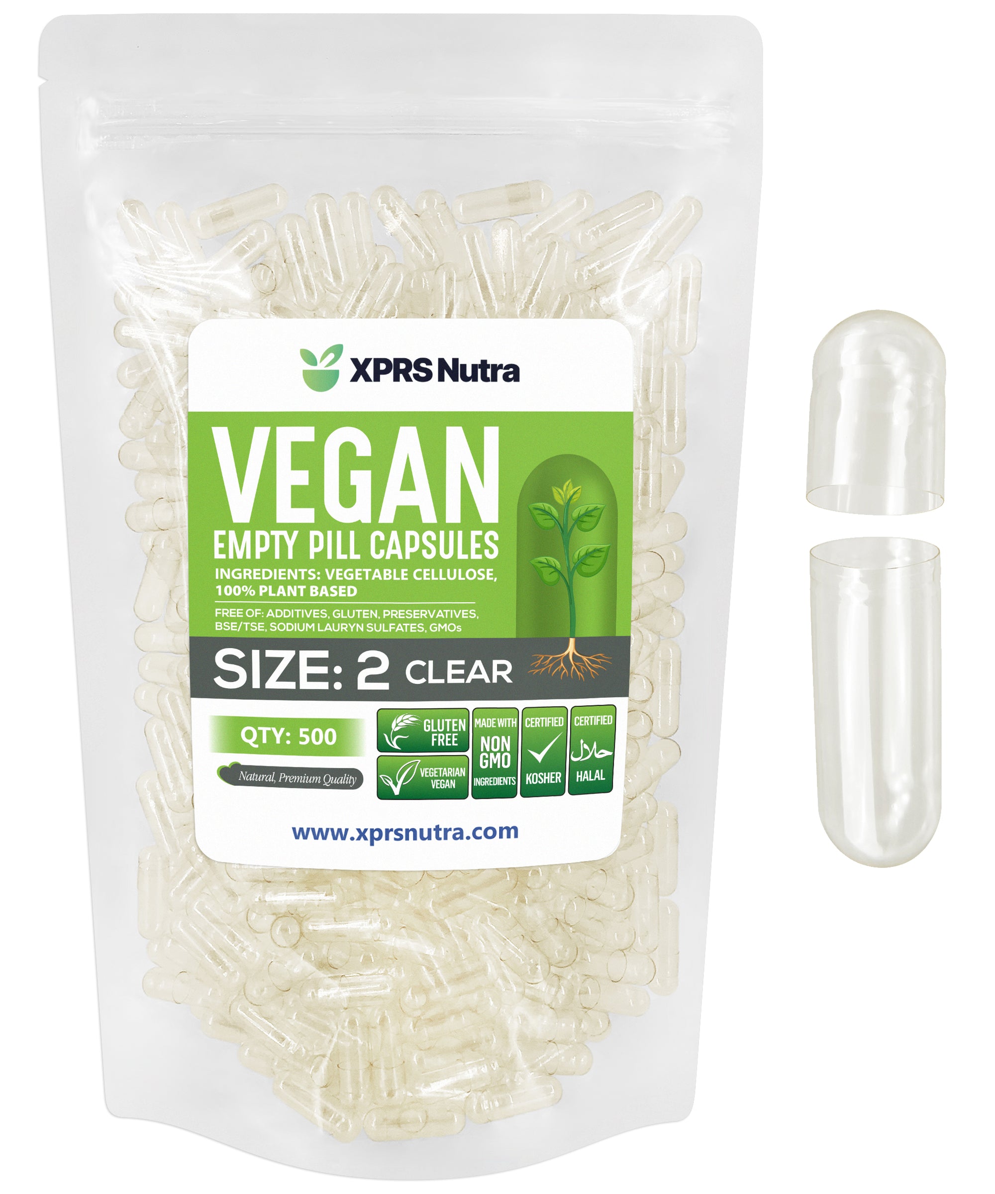 Size 2 Empty Vegan Capsules