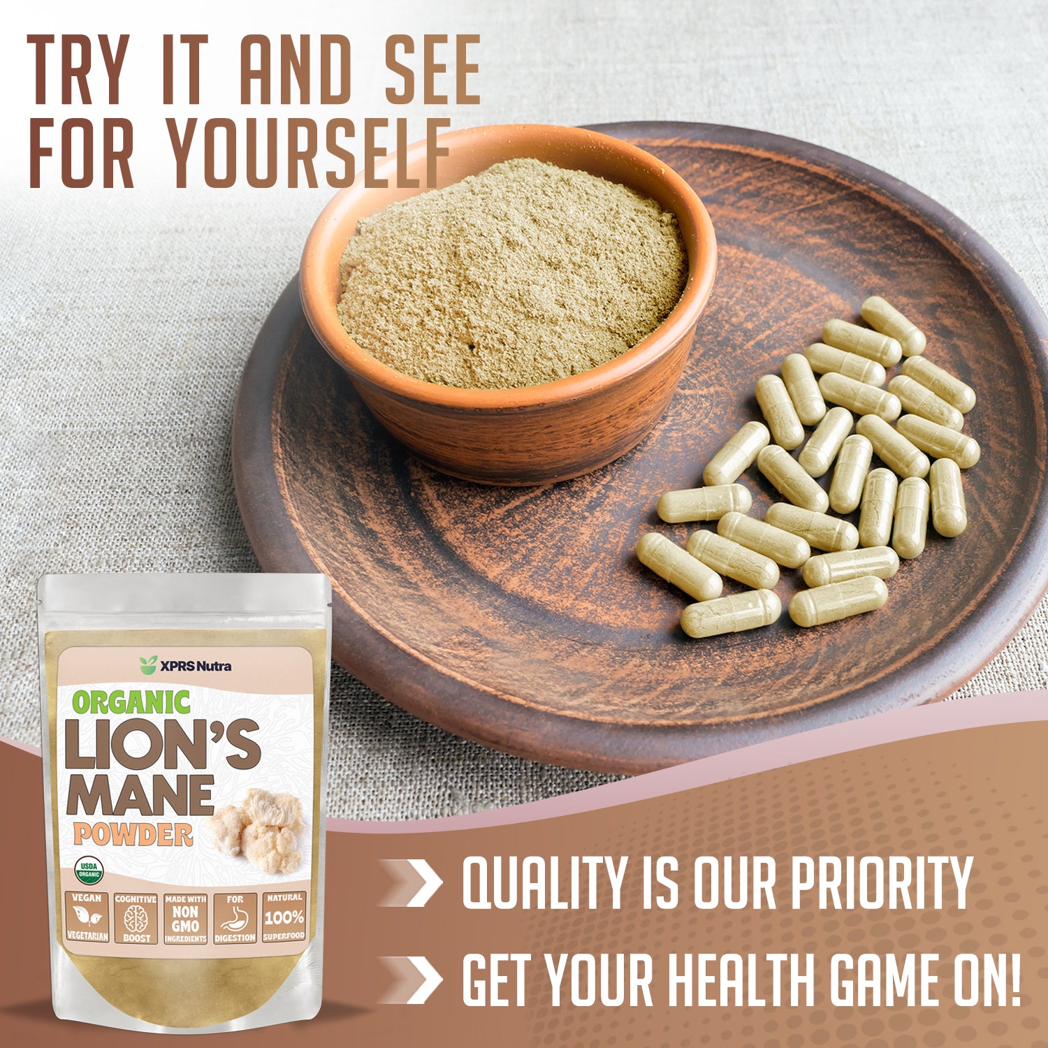 Organic Lions Mane Mushroom Capsules