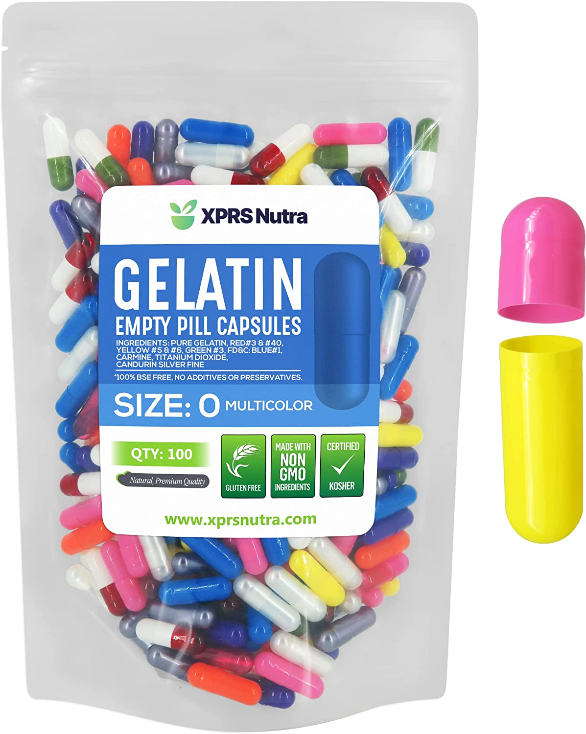 XPRS Nutra Size 00 Empty Gelatin Capsules