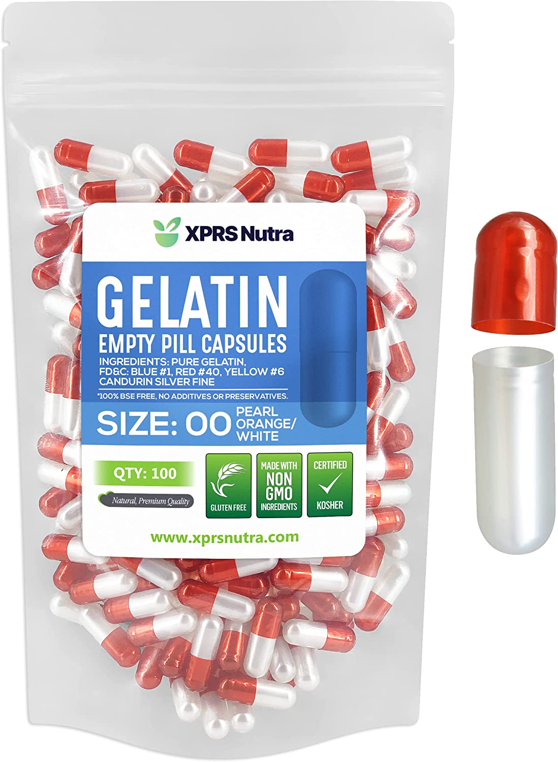 XPRS Nutra Size 00 Empty Gelatin Capsules