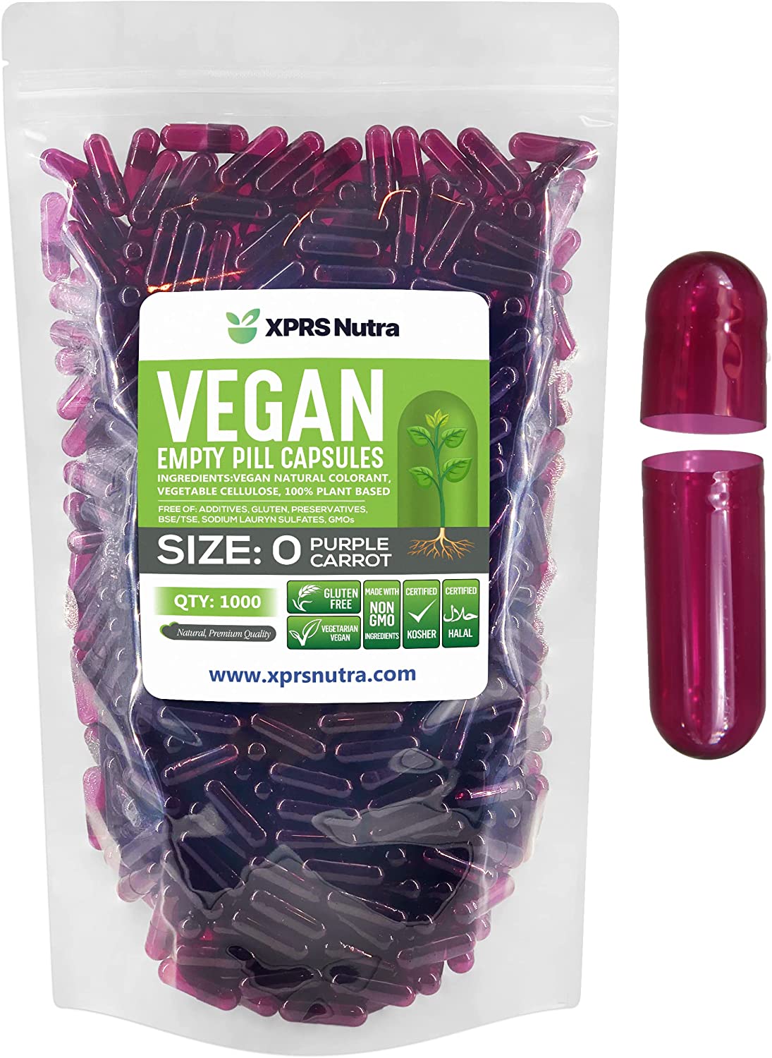 Size 0 Empty Vegan Capsules