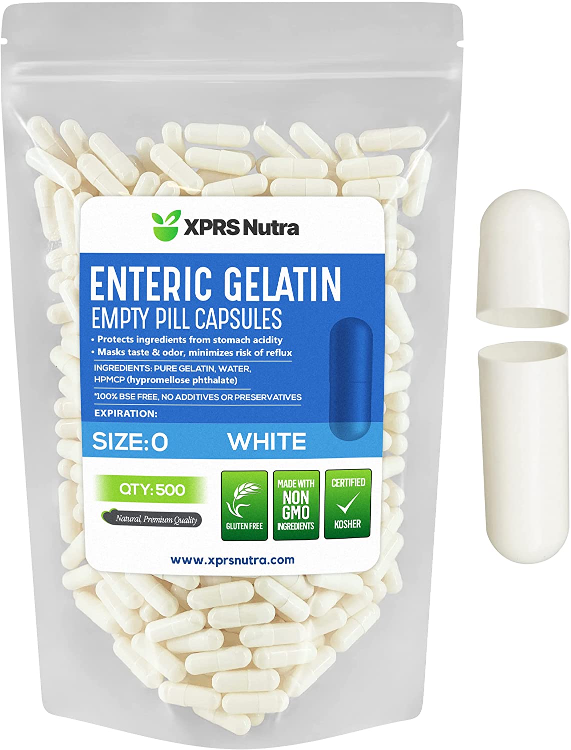 White Enteric Coated Empty Gelatin Capsules